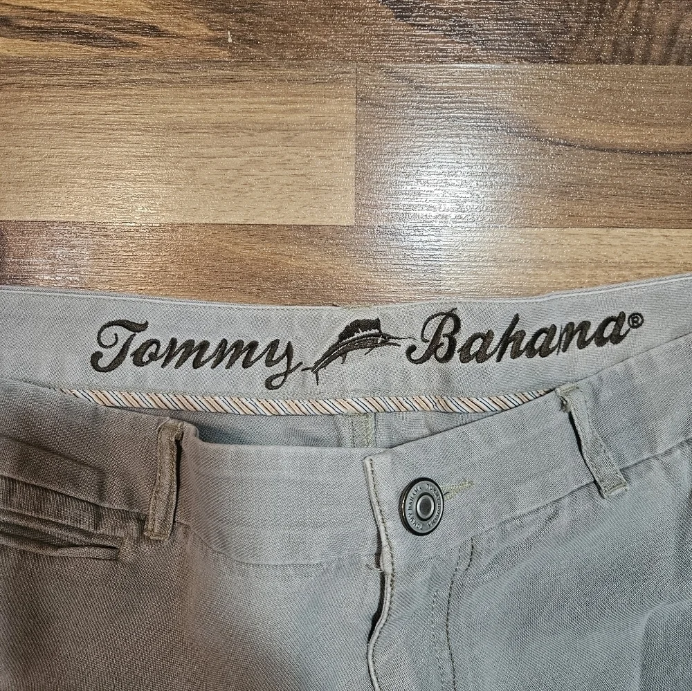 Tommy Bahama Jeans Mens 38x32 Gray Silk Cotton Blend Straight Leg Stretch Pant